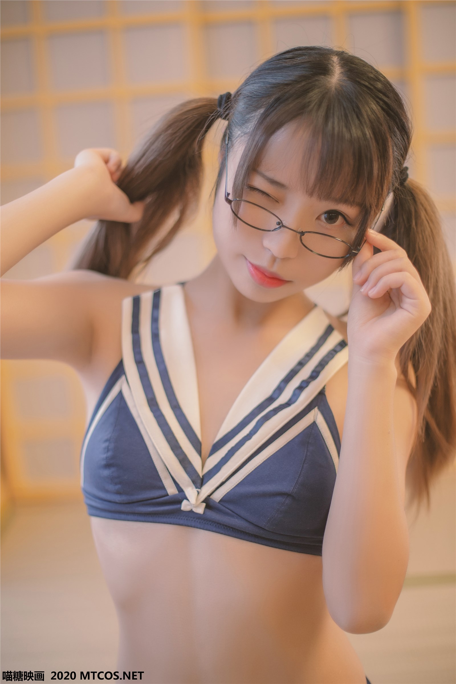 Meow sugar image vol.153 blue and white swimsuit(13)